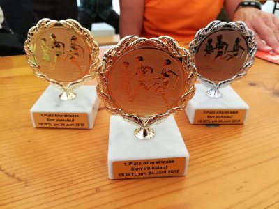 Altersklasse 5km: 2 X SIEG 1 X 3.Platz